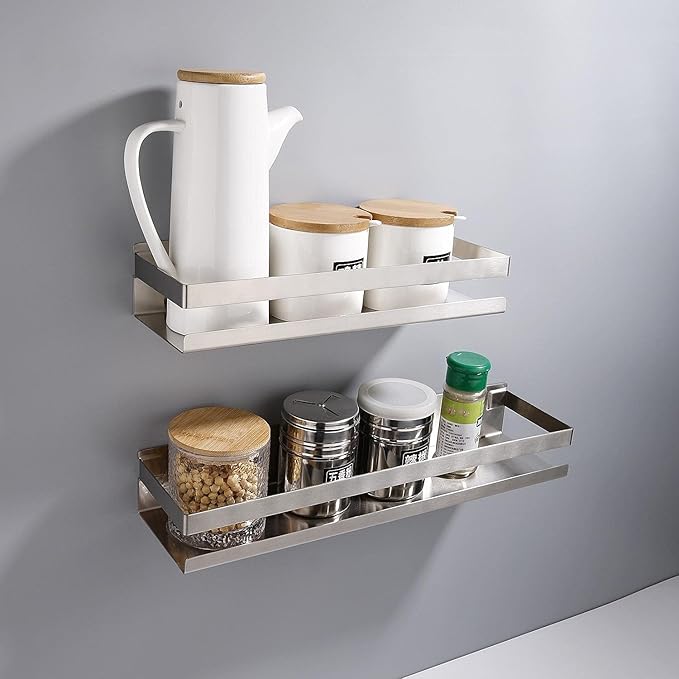 ZTBH Bathroom Divider Bathroom Shelf, Black Bathroom Corner Shelves, Wall Shelf Storage Rack 20cm-50cm Bathroom Hardware Sets (Color : Brushed Gold 40cm)