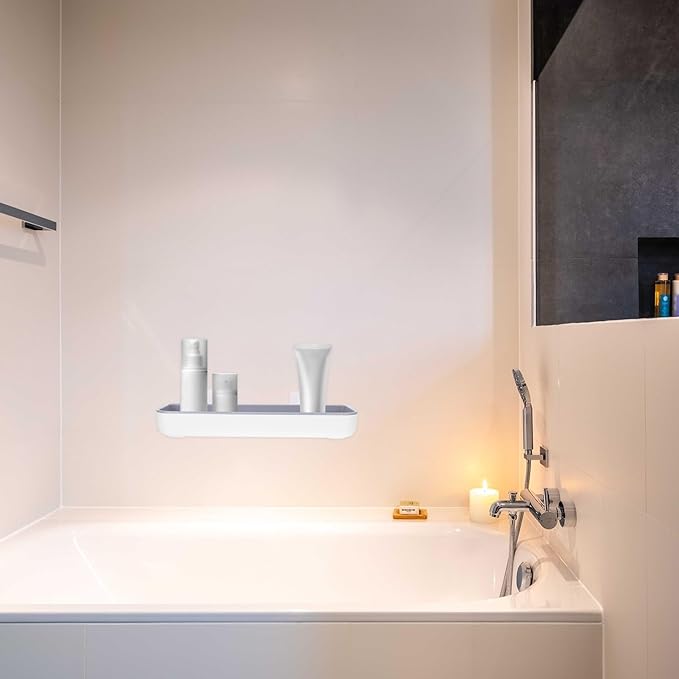 PRETYZOOM 1pc Toilet Shelf Bathroom Organizer Storage Mount No Drill Modern Design