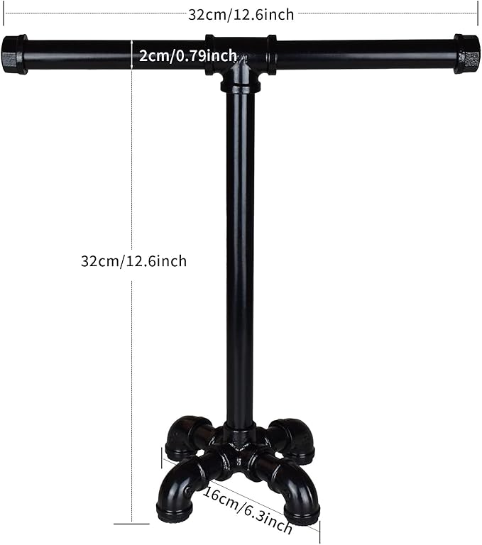 Rustic Pipe Hand Towel Holder Free Standing Towel Rack Industrial T-Shape Towel Storage for Bathroom ROXLLGJC
