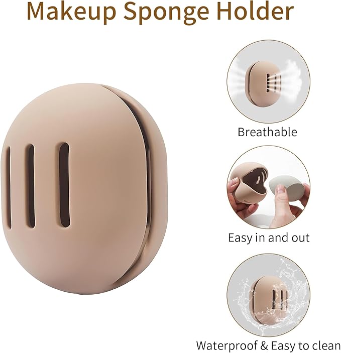 Makeup Brush Holder Travel Silicone Make Up Brushes Bag Pack Container Case Pack Include Makeup Sponge Holder, Cosmetic Lipstick Nail Brush Organizer Suitable for Vanity Drawer Counter