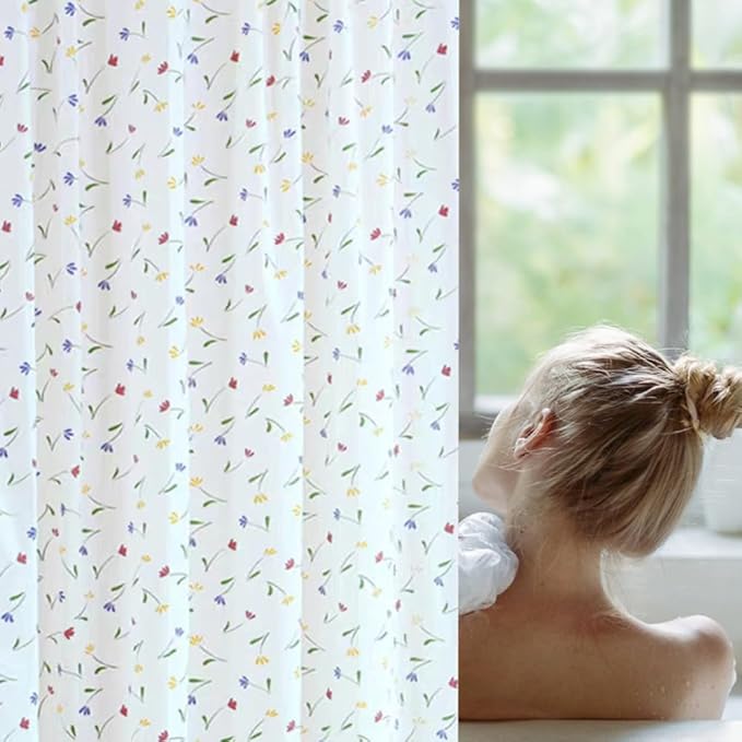 Pilarmuture Waterproof Fabric Shower Curtain for Bathroom Home Decor Quick Dry and Lightweight Easy Install Extra Long Shower Curtain Print(Color:7 Styles for Choosing)