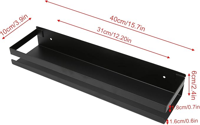 flexman Bathroom Rack, 40 X 10 X 6cm Stainless Steel Bathroom Shelves, Large Capacity Floating Shelves Bathroom, for Dormitories, Bathrooms, Toilets