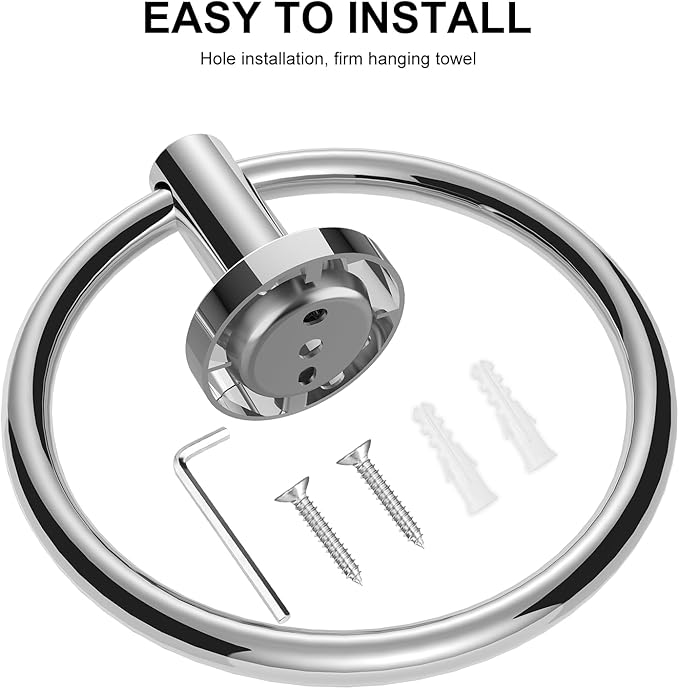 SetSail Towel Holder for Bathroom Wall Stainless Steel Hand Towel Ring Heavy Duty Towel Hanger for Bathroom, ?€?Mirror Silver