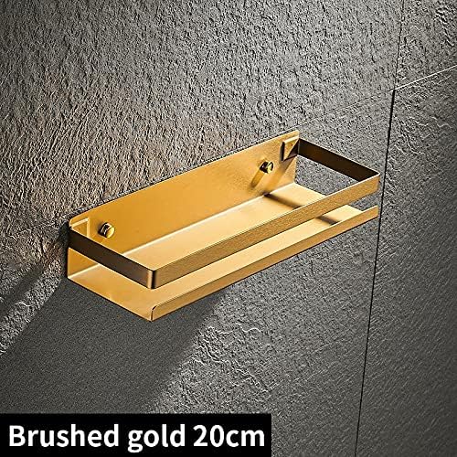 ZTBH Bathroom Divider Bathroom Shelf, Black Bathroom Corner Shelves, Wall Shelf Storage Rack 20cm-50cm Bathroom Hardware Sets (Color : Brushed Gold 50cm)