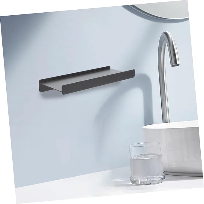 Hemobllo Bathroom Shelf Aluminum Alloy Wall Mounted Floating Storage Rack for Makeup and Grooming Essentials Space Saving Design for Bathroom and Restroom Decor
