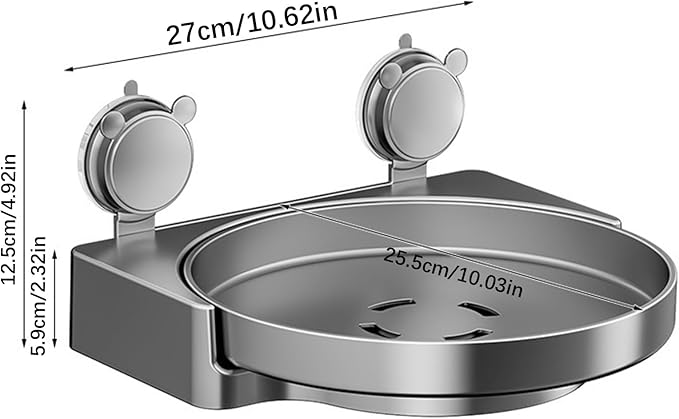 Rotating Suction Cup Organizers for Bathroom and Kitchen Easy Mounting Without Drilling or Glues Installs in Seconds Drillless Bathroom Shelf