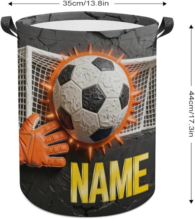 Personalized Soccer Laundry Hamper Custom Name Funny Dirty Clothes Laundry Basket Portable Storage Basket For Home Bathroom Family Football Lovers Xmas Birthday (style 23)