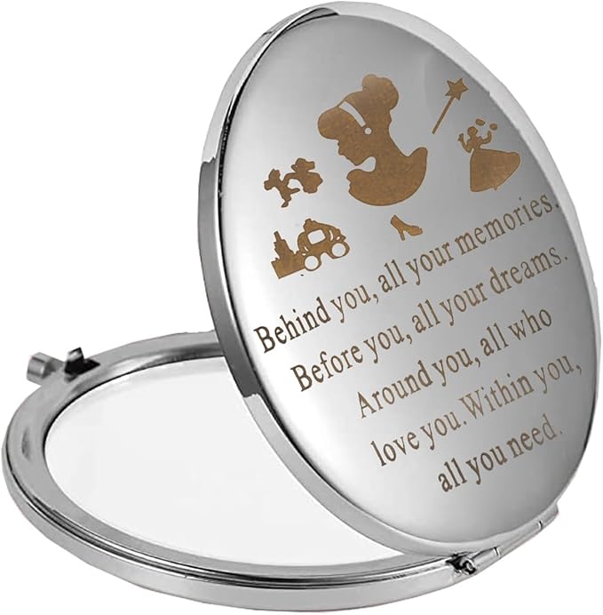 FEELMEM Fairy Compact Mirror Princess Gift Behind You All Your Memories Princess Fans Gift