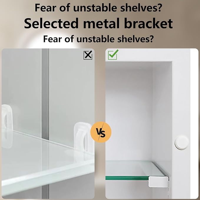 22x30 inch Frameless Beveled Mirror Medicine Cabinet - Waterproof Bathroom Storage Cabinet, Mirror Cabinet, Adjustable Shelves, Recessed or Surface Mount (White)