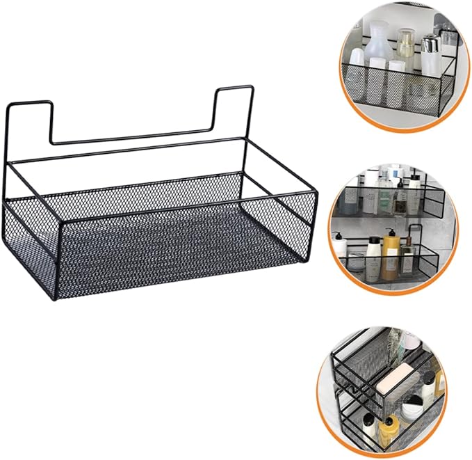 VOSAREA Wall-Mounted Storage Rack Wire Baskets for Pantry Bathroom Shelf Organizer