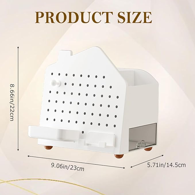 Makeup Organizer with Compartments and Drawer, Cosmetic Storage for Dresser, Vanity, and Bathroom Countertop, Skincare and Perfume Organizer