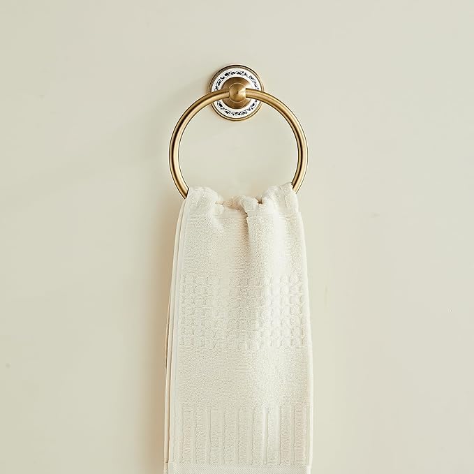 Antique Towel Ring Clothes Hook Tissue Holder Three Piece Set, Bathroom Kitchen Antique Three Piece Set,Wall Mounted Bathroom and Kitchen Supplies YIGUANXIN