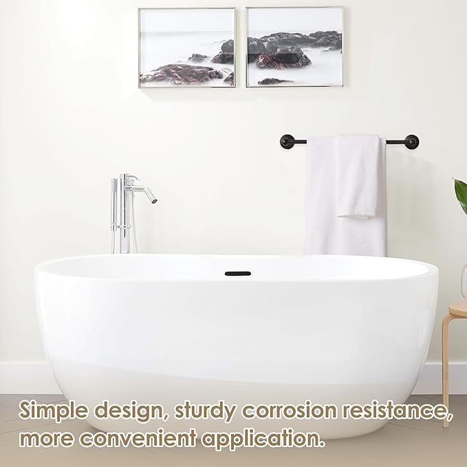 Flat Black Towel Bar - 18-Inch Wall Mount Bathroom Towel Rack, Rustproof and Space-Saving Design for Home & Hotel,Modern Design for Efficient Bathroom Storage