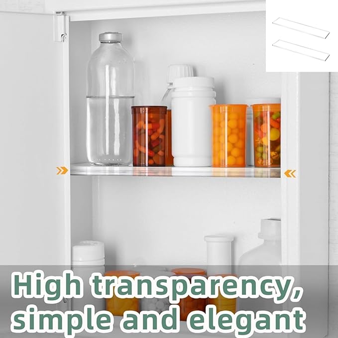 Acrylic Bathroom Shelf Set Clear Medicines Cabinet Insert with High Load Capacity for Home Storage Wall Mounted Bathroom Shelves