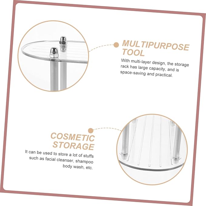 Healifty Stylish Multi Storage Rack for Cosmetics Removable Countertop Organizer Transparent Space Saving Display Shelf for Bathroom and Kitchen Compact Design for Tidy Living