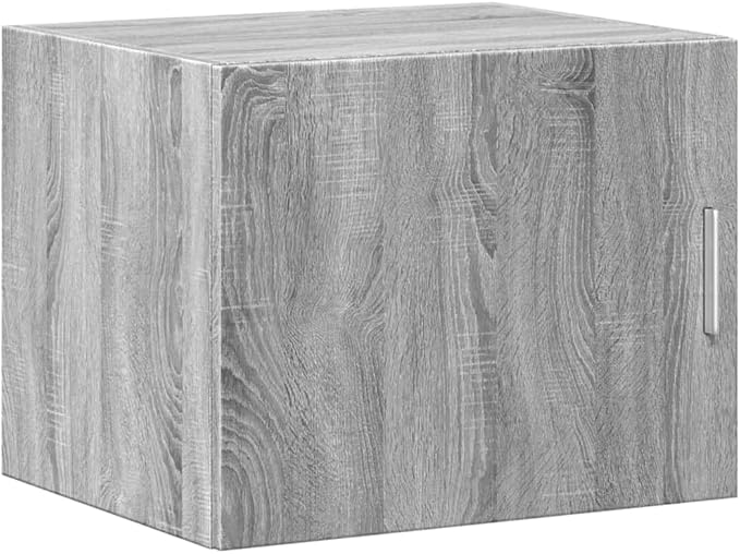 Wall Mounted Cabinet, Grey Sonoma Engineered Wood Storage Organizer, Reversible Door, Modern Wall Shelf for Living Room Bedroom Bathroom, 19.7 x 16.7 x 15.7 Inches
