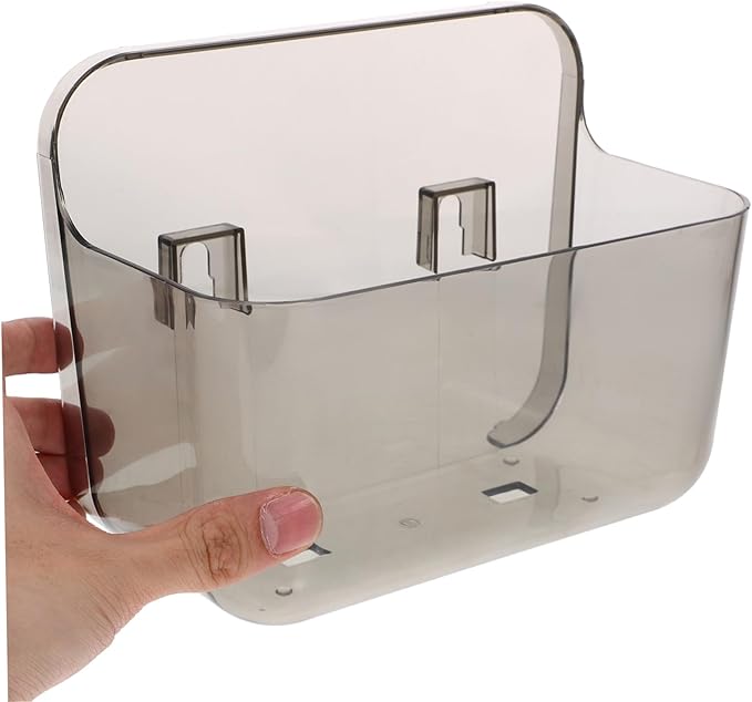 PartyKindom Wall Mounted Bathroom Holder Clear Acrylic Sundries Storage Shelf with Draining Space-Saving Organizer Shelf for Bathroom and Kitchen Small Rounded Design No-Drill Installation