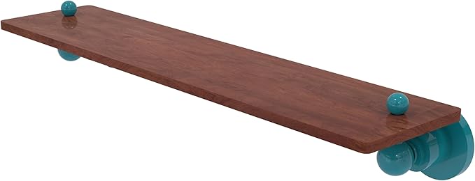 Allied Brass AP-1-22-IRW-GLT Astor Place Collection 22 Inch Solid IPE Ironwood Shelf, Glokzin Teal