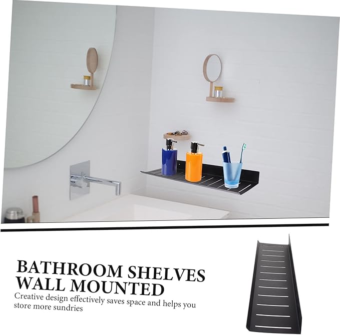 Cabilock Backdrop Wall Shelf Home Wall-Mounted Rack Sturdy Storage Shelves for Bathroom