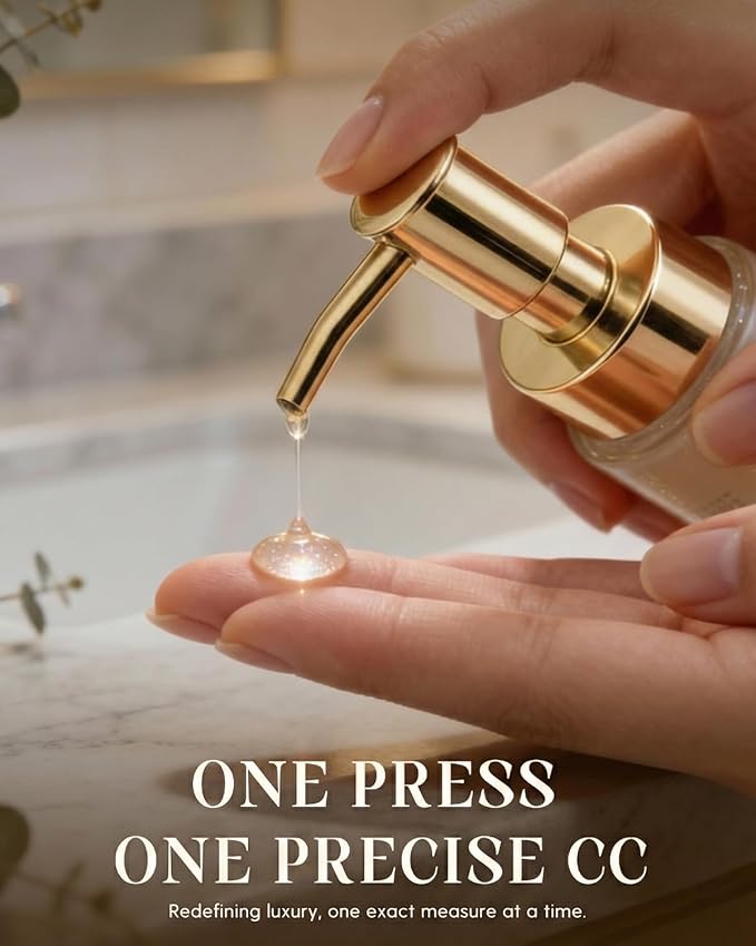 2-Pack Soap Dispenser Pumps Replacement, Universal Lotion & Soap Pump Heads for Standard 28/400 Bottle Neck, Gold Finish (Fits 26mm-28mm/ 1.02-1.10 inch)