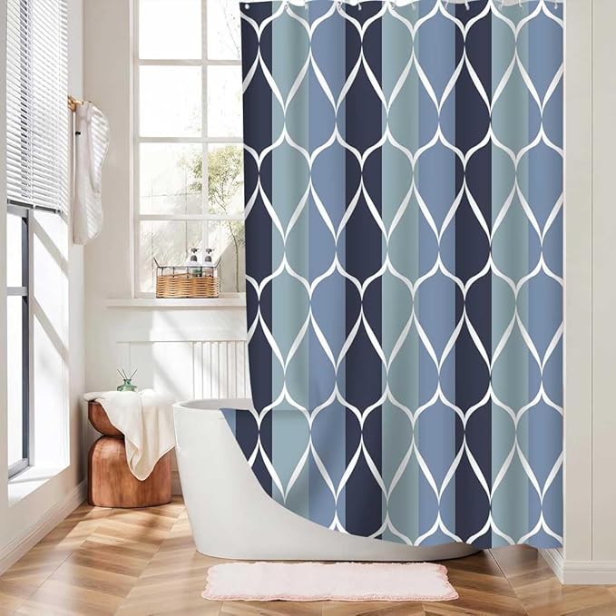 Blue Shower Curtain Modern Bathroom Shower Curtain Waterproof Fabric Machine Washable Shower Curtains 60 x 72 Inches