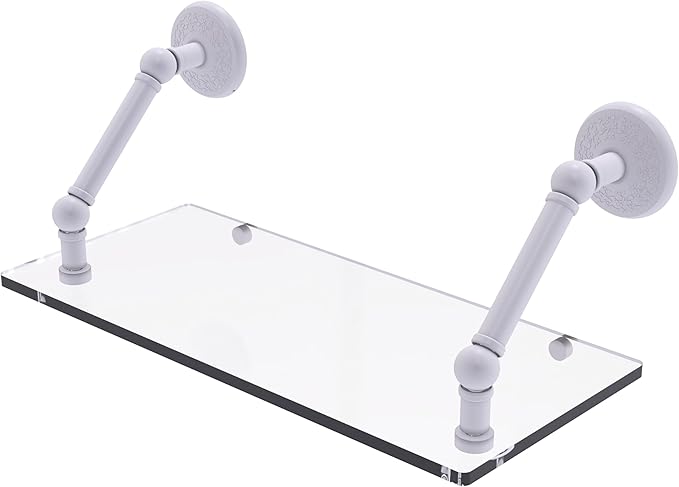 Allied Brass PMC-1-18-WHM Prestige Monte Carlo Collection 18 Inch Floating Glass Shelf, Matte White