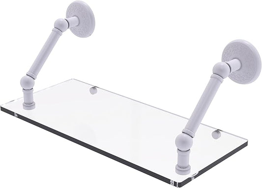 Allied Brass PMC-1-18-WHM Prestige Monte Carlo Collection 18 Inch Floating Glass Shelf, Matte White