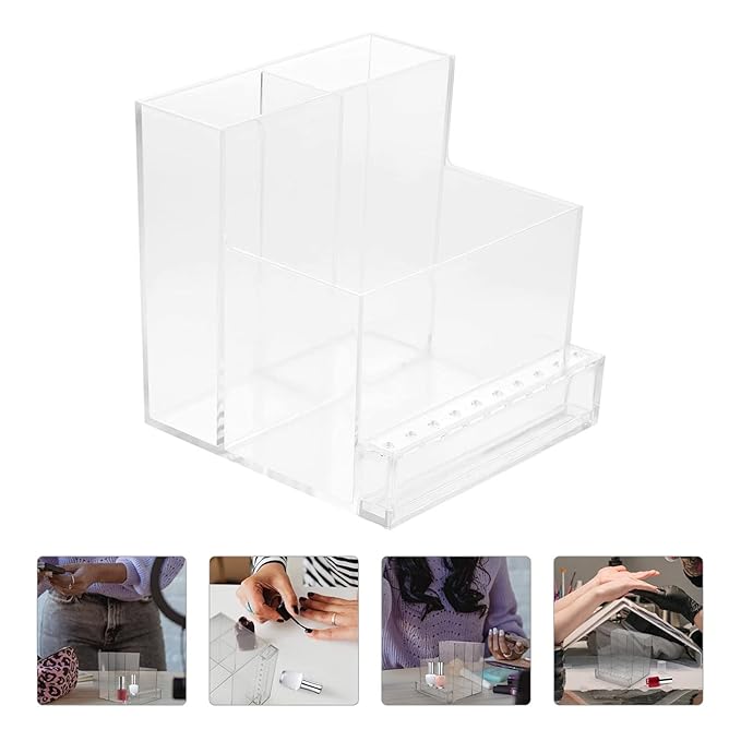 FOMIYES 2pcs Nail Art Polishing Machine Storage Organizer Grinding Holder for Nail Salon and Home Use Easy to Use Manicure Tool Display Stand