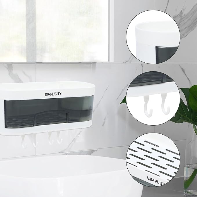 Wall-Mounted Storage Rack Bathroom Shelf Plastic Wall Shelves Multifunctional Kitchen Organizer Suitable for Bathroom and Kitchen Storage (Color Random) Random Color