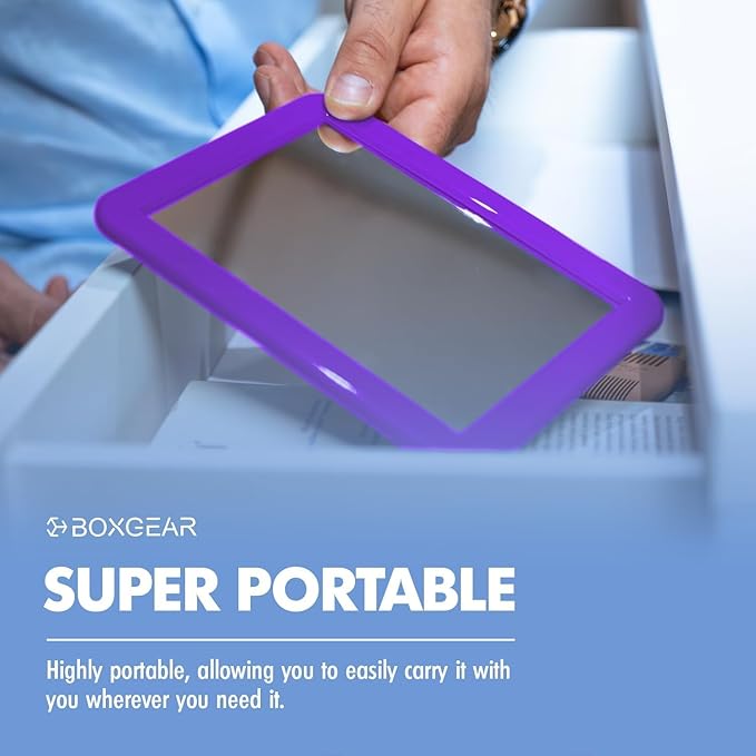 Boxgear Magnetic Locker Mirror - 5" x 7"- for School Locker, Bathroom, Household Refrigerator, Locker Accessory, Workshop Toolbox or Office Cabinet (Purple)