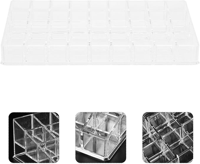 Cabilock Transparent Lipstick Organizer Capacity Storage Rack for Makeup Brushes and Lip Gloss Practical Cosmetic Display Case for Bathroom Vanity