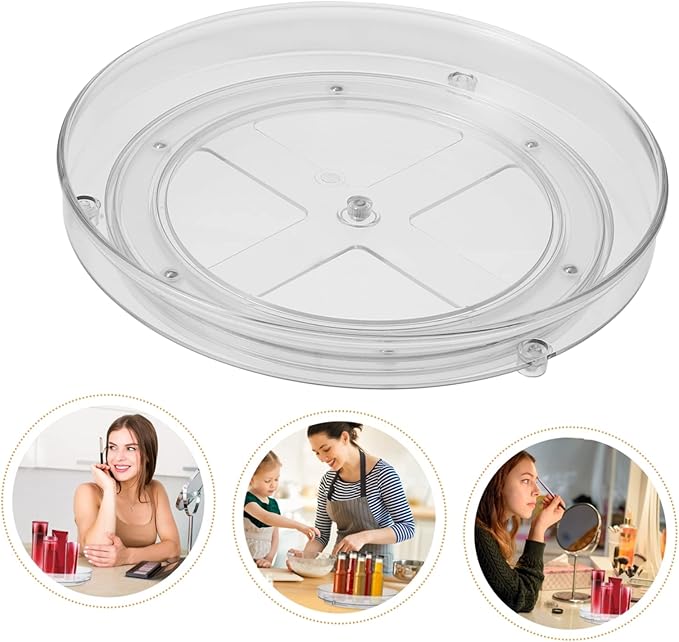 Glass Shelf for Bathroom ，Glass Aluminum，Spice Rack Organizer Rotating Storage Multifunctional Kitchen