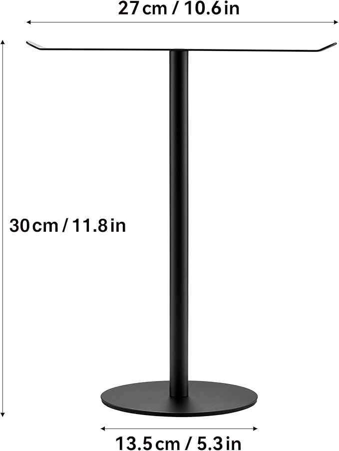 Black Hand Towel Holder Stand ?€? Countertop T-Shaped Stainless Steel Towel Rack with Non-Slip Base for Vanity and Kitchen