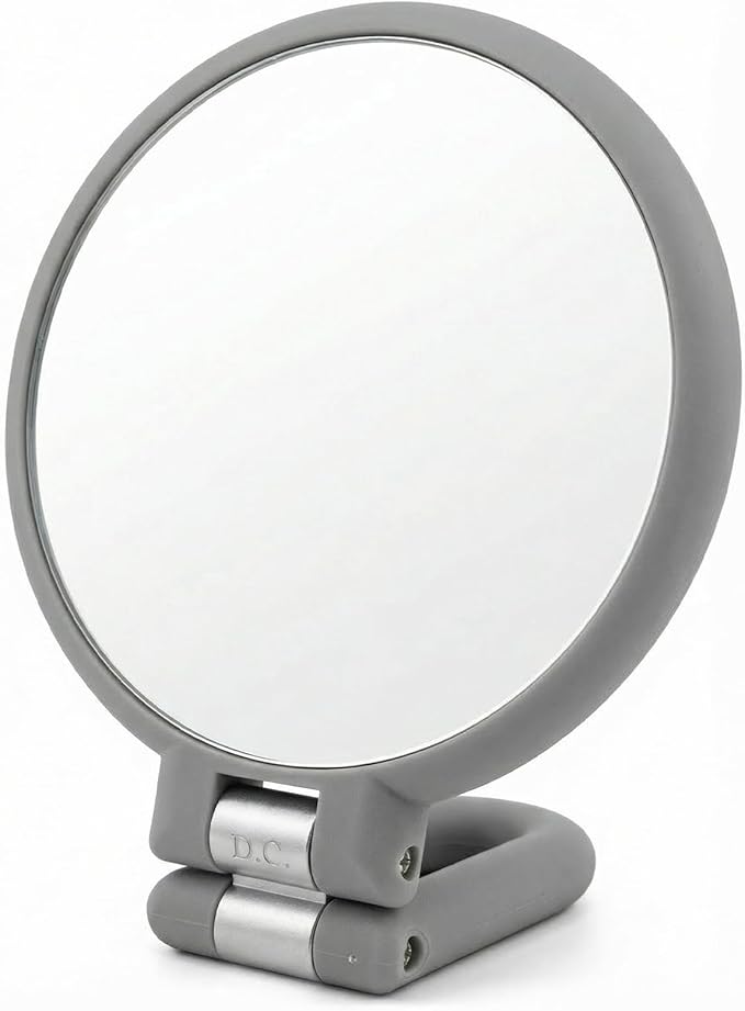 Danielle Magnification Folding Makeup Mirror, Grey, 15X