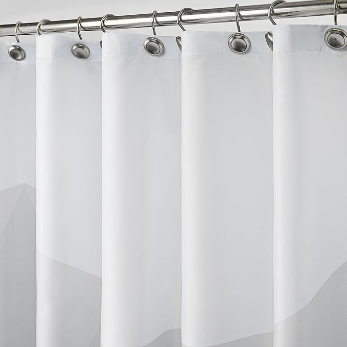 Sunlit Designer Shower Curtain, Popular Shower Curtain, Ombre Cool Gray Fabric Shower Curtains for Bathroom Decor, Contemporary Bathroom Curtains