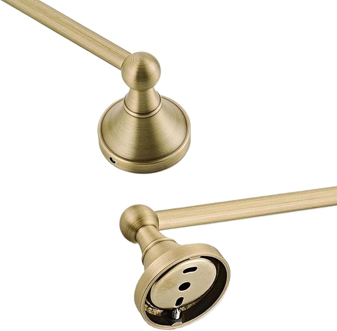 Antique Brass Towel Bar,Adjustable Towel Holder Rod Antique,Brass Towel Bar Rail Bathroom Accessories Wall Mount Expandable 15.2 to 27.8 Inch