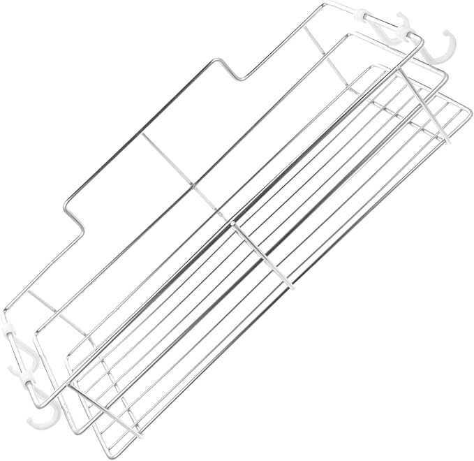 Cabilock Bathroom Storage Rack Punch Wall Mounted Shelf for Toiletries Stainless Steel Design with Hollow Bottom for Quick Drainage Elegant Organizer for Bathroom