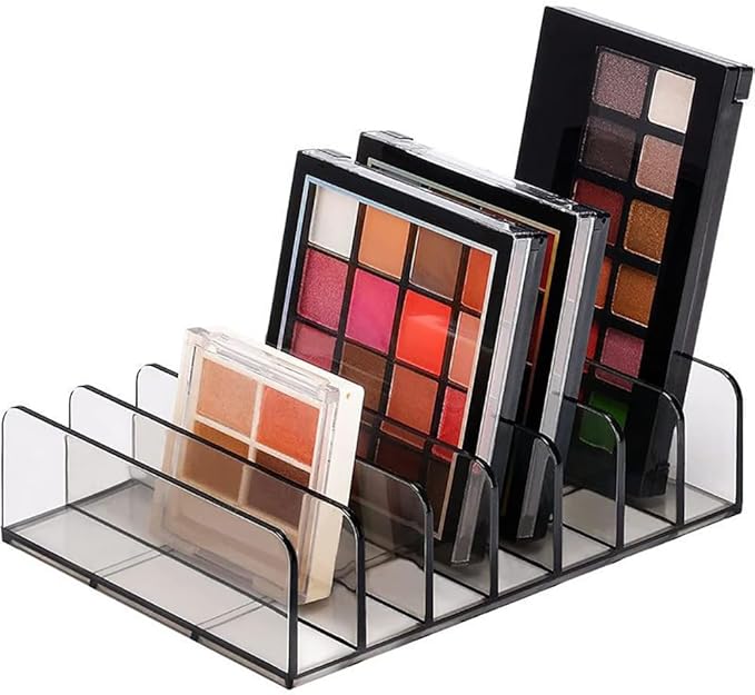 2 Pcs 7 Slots Cosmetic Palette Organizers Waterproof Eyeshadow Organizers Eye Shadow Palette Holders Eyeshadow Palette Storage Cases Plastic Makeup Holder Organizers