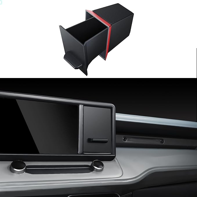For Ford Maverick 2022-2024 Console Console Storage Drawer Magnetic Design Slides Smoothly - [OEM Fit& 100% Stable] - Cubby Storage Box with Silent Mat - Thickened ABS Material