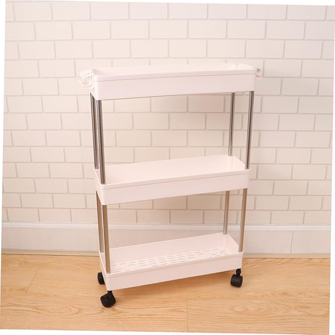 Cabilock 1pc Plastic Multi-Layer Bathroom Storage Rack White Organizer for Kitchen and Bathroom Space-Saving Shelf for Toiletries and Accessories