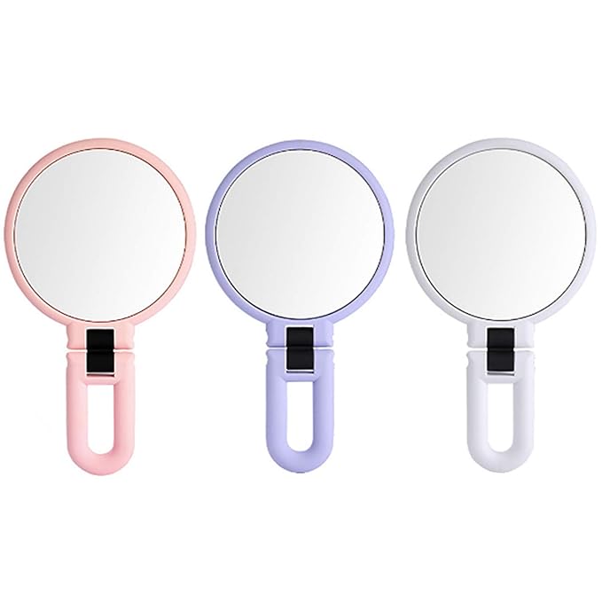 Vtrem 15X 1X Magnifying Makeup Mirror Double Sided Handheld Mirror with Magnification Portable Folding Vanity Mirror with Stand for Home Travel, White