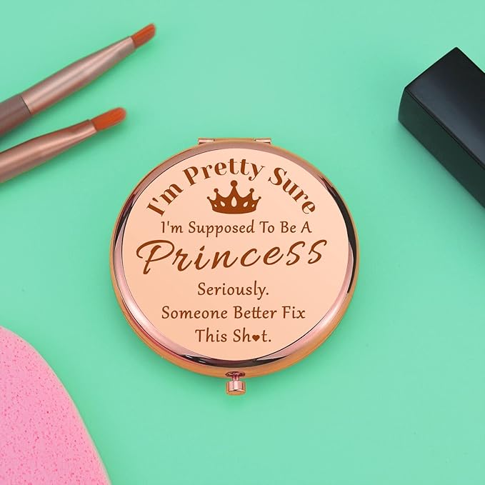 Funny Saying Gifts for Women Compact Mirror for Best Friends Sister Funny Gifts for Women Fun Present for Friends Folding Makeup Mirror for Girls Daughter Bestie Christmas Birthday Present