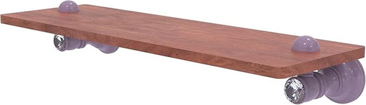 Allied Brass CC-1-16-IRW-LVN Carolina Crystal Collection 16 Inch Wood Shelf, Lavender