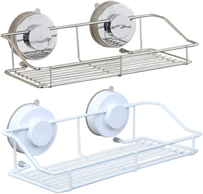 Hemobllo Wall Mounted Bathroom Shelf Cup Space-Saving Organizer for Bathroom and Kitchen Easy to Install White Design for Items