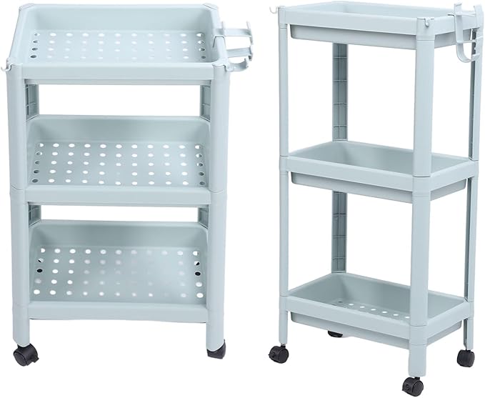 Bathroom Floor Shelf, Bathroom Storage, Open Shelf, Freestanding Corner Shelves, Shelves, Storage Shelves, Nordic (3 Layers (with Wheels)