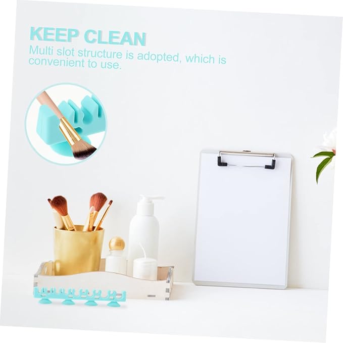 Beavorty Cosmetic Brush Storage Rack 1pc Silicone Makeup Brush Paint Silicone Holder Makeup Storage Organizer Box Drying Shelf Holder Organizer Desk