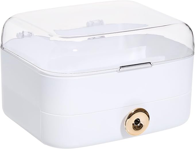 DwellStudio Dustproof Makeup Organizer for Cosmetics and Skincare - Stylish Storage Solution for Your Beauty Essentials