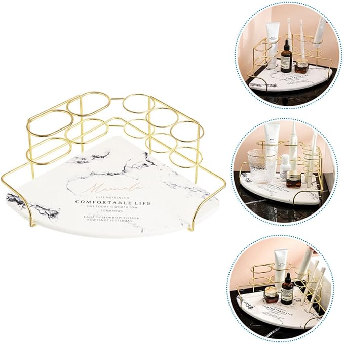 Holibanna Storage Rack Toothbrush Holder Corner Shelf Bathroom Corner Storage Shelf Random Style