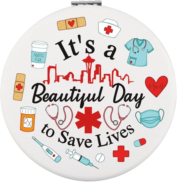 Zuo Bao Greys Anatomy Mirror It's a Beautiful Day to Save Lives Neuro Nurse Gift (Save Lives)