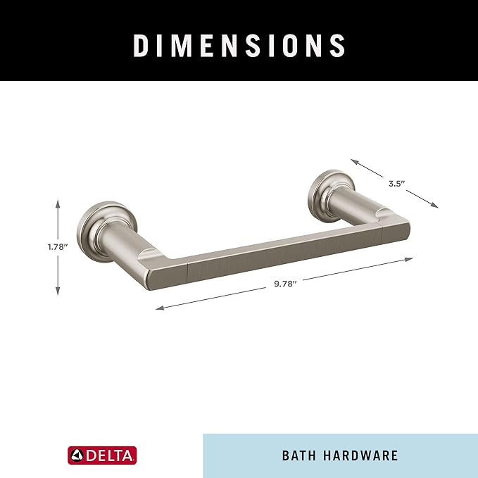 DELTA FAUCET 78908-SS Tetra 8 in. Hand Towel Bar Bath Hardware Accessory in Stainless Steel